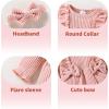 imageYOUNGER TREE Baby Girl Romper Fall Winter Long Sleeve Newborn Bodysuit with Headband Infant ClothesPink