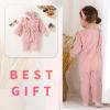 imageYOUNGER TREE Baby Girl Romper Fall Winter Long Sleeve Newborn Bodysuit with Headband Infant ClothesPink