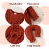 imageYOUNGER TREE Baby Girl Romper Fall Winter Long Sleeve Newborn Bodysuit with Headband Infant ClothesSolid Brown