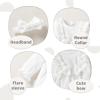 imageYOUNGER TREE Baby Girl Romper Fall Winter Long Sleeve Newborn Bodysuit with Headband Infant ClothesWhite