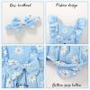 imageYOUNGER TREE Newborn Baby Girl Clothes Ruffle Sleeve Rompers Infant Backless Floral Jumpsuit Summer Outfits with HeadbandBlue White Floral