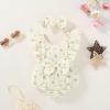 imageYOUNGER TREE Newborn Baby Girl Clothes Ruffle Sleeve Rompers Infant Backless Floral Jumpsuit Summer Outfits with HeadbandLight Yellow
