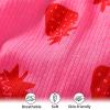 imageYOUNGER TREE Newborn Baby Girl Clothes Ruffle Sleeve Rompers Infant Backless Floral Jumpsuit Summer Outfits with HeadbandStrawberry