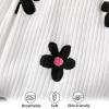 imageYOUNGER TREE Newborn Baby Girl Clothes Ruffle Sleeve Rompers Infant Backless Floral Jumpsuit Summer Outfits with HeadbandWhite Black Floral