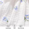 imageYOUNGER TREE Newborn Baby Girl Clothes Ruffle Sleeve Rompers Infant Backless Floral Jumpsuit Summer Outfits with HeadbandWhite Blue Floral