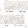 imageYOUNGER TREE Newborn Baby Girl Clothes Ruffle Sleeve Rompers Infant Backless Floral Jumpsuit Summer Outfits with HeadbandWhite Blue Floral