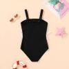 imageGirls Swimsuit One Piece Bathing Suit Adjustable Straps Solid Color Cut Out Butterfly Girls Swimwear for 714YBlack and Butterfly