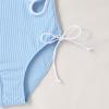 imageGirls Swimsuit One Piece Bathing Suit Adjustable Straps Solid Color Cut Out Butterfly Girls Swimwear for 714YBlue