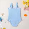 imageGirls Swimsuit One Piece Bathing Suit Adjustable Straps Solid Color Cut Out Butterfly Girls Swimwear for 714YBlue