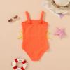 imageGirls Swimsuit One Piece Bathing Suit Adjustable Straps Solid Color Cut Out Butterfly Girls Swimwear for 714YOrange and Butterfly