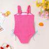 imageGirls Swimsuit One Piece Bathing Suit Adjustable Straps Solid Color Cut Out Butterfly Girls Swimwear for 714YPink