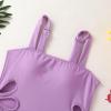 imageGirls Swimsuit One Piece Bathing Suit Adjustable Straps Solid Color Cut Out Butterfly Girls Swimwear for 714YPurple