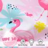 imageInfant Baby Swimsuit Girl Long Sleeve UPF 50 Sun Protection OnePiece Rash Guard with Hat Zipper Bathing SuitFlamingo