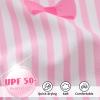 imageInfant Baby Swimsuit Girl Long Sleeve UPF 50 Sun Protection OnePiece Rash Guard with Hat Zipper Bathing SuitPink Bow