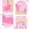 imageInfant Baby Swimsuit Girl Long Sleeve UPF 50 Sun Protection OnePiece Rash Guard with Hat Zipper Bathing SuitPink Bow