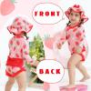 imageInfant Baby Swimsuit Girl Long Sleeve UPF 50 Sun Protection OnePiece Rash Guard with Hat Zipper Bathing SuitStrawberries