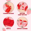 imageInfant Baby Swimsuit Girl Long Sleeve UPF 50 Sun Protection OnePiece Rash Guard with Hat Zipper Bathing SuitStrawberries
