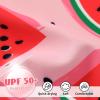 imageInfant Baby Swimsuit Girl Long Sleeve UPF 50 Sun Protection OnePiece Rash Guard with Hat Zipper Bathing SuitWatermelon