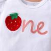 imageYOUNGER TREE Baby Girl 1st Birthday Outfit  My First Birthday Romper ampamp Flared PantsEmbroidery Strawberry One