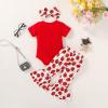 imageYOUNGER TREE Baby Girl 1st Birthday Outfit  My First Birthday Romper ampamp Flared PantsLittle One Ladybug