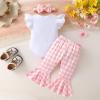 imageYOUNGER TREE Baby Girl 1st Birthday Outfit  My First Birthday Romper ampamp Flared PantsOne Silly Goose