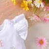 imageYOUNGER TREE Baby Girl 1st Birthday Outfit  My First Birthday Romper ampamp Flared PantsOne Silly Goose