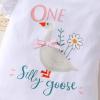 imageYOUNGER TREE Baby Girl 1st Birthday Outfit  My First Birthday Romper ampamp Flared PantsOne Silly Goose