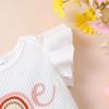 imageYOUNGER TREE Baby Girl 1st Birthday Outfit  My First Birthday Romper ampamp Flared PantsOnederfulrainbow