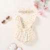 imageYOUNGER TREE Newborn Baby Girl Clothes Ruffle Sleeve Rompers Infant Backless Floral Jumpsuit Summer Outfits with HeadbandWhite
