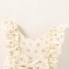 imageYOUNGER TREE Newborn Baby Girl Clothes Ruffle Sleeve Rompers Infant Backless Floral Jumpsuit Summer Outfits with HeadbandWhite