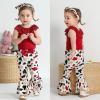 imageYOUNGER TREE Newborn Infant Baby Girl Clothes Outfits Romper Bodysuit Floral Cow Print Pants Headband 3Pcs Summer Clothes SetA4 Red