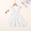 imageYOUNGER TREE Toddler Baby Girls Dress Summer Ruffle Sleeve Halter Casual Kids Beach SundressWhite Flower