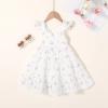 imageYOUNGER TREE Toddler Baby Girls Dress Summer Ruffle Sleeve Halter Casual Kids Beach SundressWhite Flower
