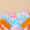 imageYOUNGER TREE Toddler Baby Girls Summer Swimsuit Sleeveless Striped Swimwear TwoPiece Suit Beach BikiniPink Tie Dye and Orange