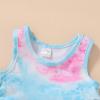 imageYOUNGER TREE Toddler Baby Girls Summer Swimsuit Sleeveless Striped Swimwear TwoPiece Suit Beach BikiniPink Tie Dye and Orange