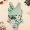 imageYOUNGER TREE Toddler Girl One Piece Swimsuit Color Block Stripe Swimwear Summer Beach Bathing Suit 12M5TGreen  Palm Leaves  Flowers