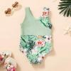imageYOUNGER TREE Toddler Girl One Piece Swimsuit Color Block Stripe Swimwear Summer Beach Bathing Suit 12M5TGreen  Palm Leaves  Flowers