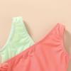 imageYOUNGER TREE Toddler Girl One Piece Swimsuit Color Block Stripe Swimwear Summer Beach Bathing Suit 12M5TPink Yellow Green