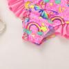 imageYOUNGER TREE Toddler Girls Two Pieces Swimsuit Color Block Stripe Swimwear Summer Beach Bathing Suit 18M5TPink Butterfly