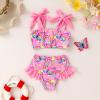 imageYOUNGER TREE Toddler Girls Two Pieces Swimsuit Color Block Stripe Swimwear Summer Beach Bathing Suit 18M5TPink Butterfly