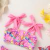 imageYOUNGER TREE Toddler Girls Two Pieces Swimsuit Color Block Stripe Swimwear Summer Beach Bathing Suit 18M5TPink Butterfly