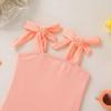 imageYOUNGER TREE Toddler Swimsuit Girl Color Block Stripe OnePiece Swimwear Baby Girl Bathing SuitsPeach Powder