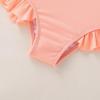 imageYOUNGER TREE Toddler Swimsuit Girl Color Block Stripe OnePiece Swimwear Baby Girl Bathing SuitsPeach Powder