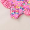imageYOUNGER TREE Toddler Swimsuit Girl Color Block Stripe OnePiece Swimwear Baby Girl Bathing SuitsPink Butterfly