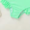 imageYOUNGER TREE Toddler Swimsuit Girl Color Block Stripe OnePiece Swimwear Baby Girl Bathing SuitsSolid Green