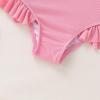 imageYOUNGER TREE Toddler Swimsuit Girl Color Block Stripe OnePiece Swimwear Baby Girl Bathing SuitsSolid Pink