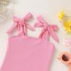 imageYOUNGER TREE Toddler Swimsuit Girl Color Block Stripe OnePiece Swimwear Baby Girl Bathing SuitsSolid Pink