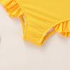 imageYOUNGER TREE Toddler Swimsuit Girl Color Block Stripe OnePiece Swimwear Baby Girl Bathing SuitsSolid Yellow