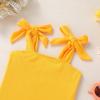 imageYOUNGER TREE Toddler Swimsuit Girl Color Block Stripe OnePiece Swimwear Baby Girl Bathing SuitsSolid Yellow
