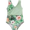 imageYOUNGER TREE Toddler Girl One Piece Swimsuit Color Block Stripe Swimwear Summer Beach Bathing Suit 12M5TGreen  Palm Leaves  Flowers